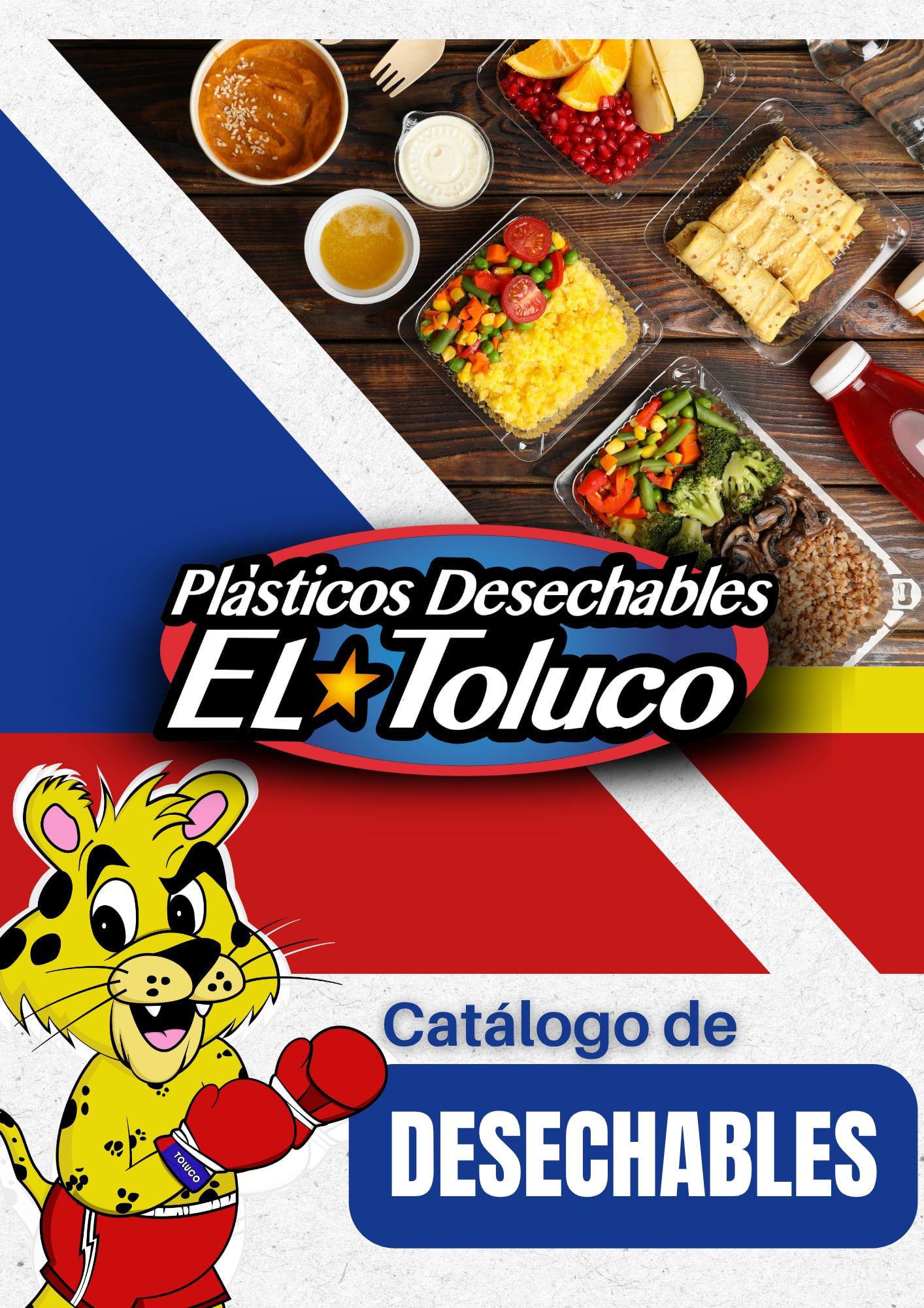 Portada del catálogo comercial de El Toluco Plásticos Desechables