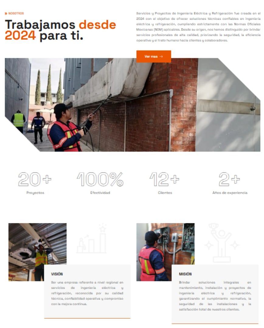 Sitio web de Ingeniería FL en un teléfono móvil