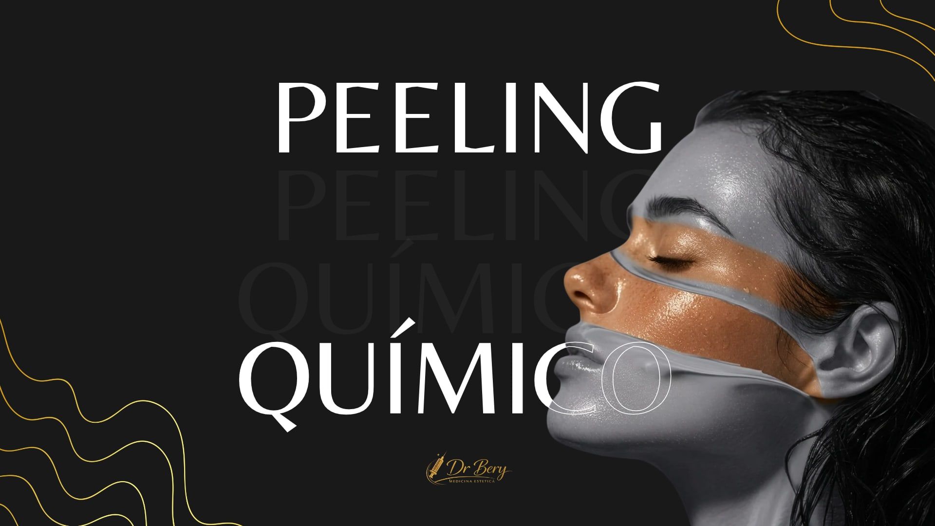 Pieza del Dr. Bery sobre peeling químico, con el perfil de una paciente en blanco y negro